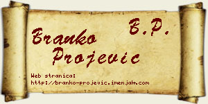 Branko Projević vizit kartica